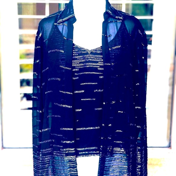 J Kara Tops - J KARA BEADED BLOUSE SET